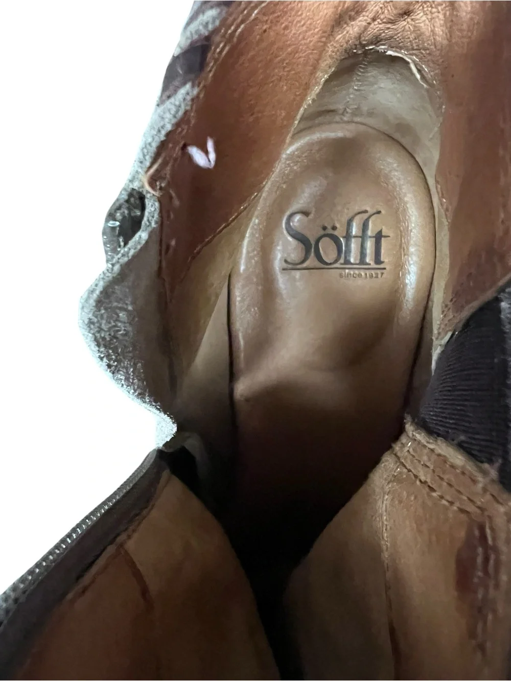 Sofft Wilton Suede Zip Stacked Heel Ankle Boot